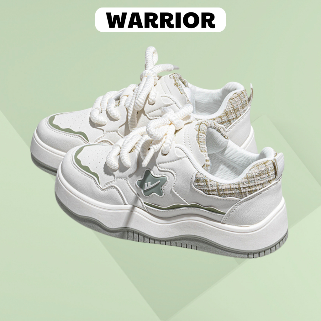 Giày thể thao nữ chính hãng WARRIOR BCV-FW01 mũi tròn đi học đi làm giày nữ màu trắng tiện lợi cho mọi hoạt động