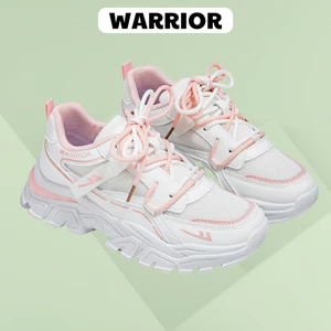 Giày thể thao nữ màu trắng hồng mẫu BCV-FW03 dùng đi học đi làm chạy bộ, giày Sneaker nữ chính hãng WARRIOR