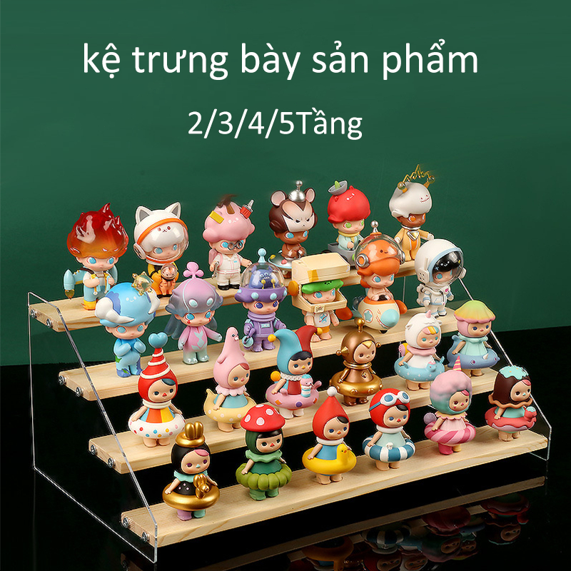 2-5 Tầng Kệ Trưng Bày Bằng Gỗ Kệ Để Mô Hình Mini Kệ Để Nước Hoa Đồ Chơi Kệ Trang Trí Giá Đỡ Trưng Bày Kệ Bậc Thang