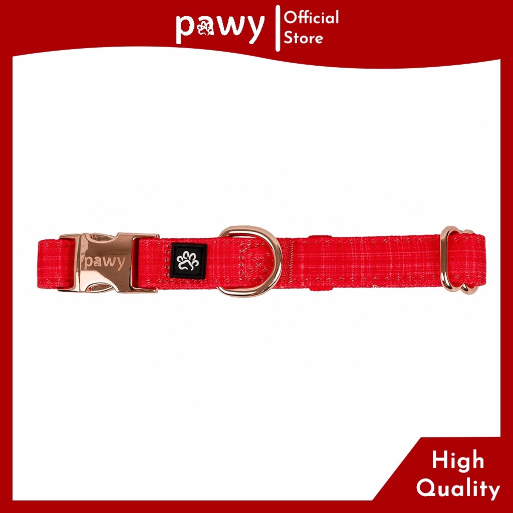 Ảnh Vòng Cổ Cho Chó Pawy - Luxwear - Red - Dog Collar - Vòng Cổ Cho Mèo 3