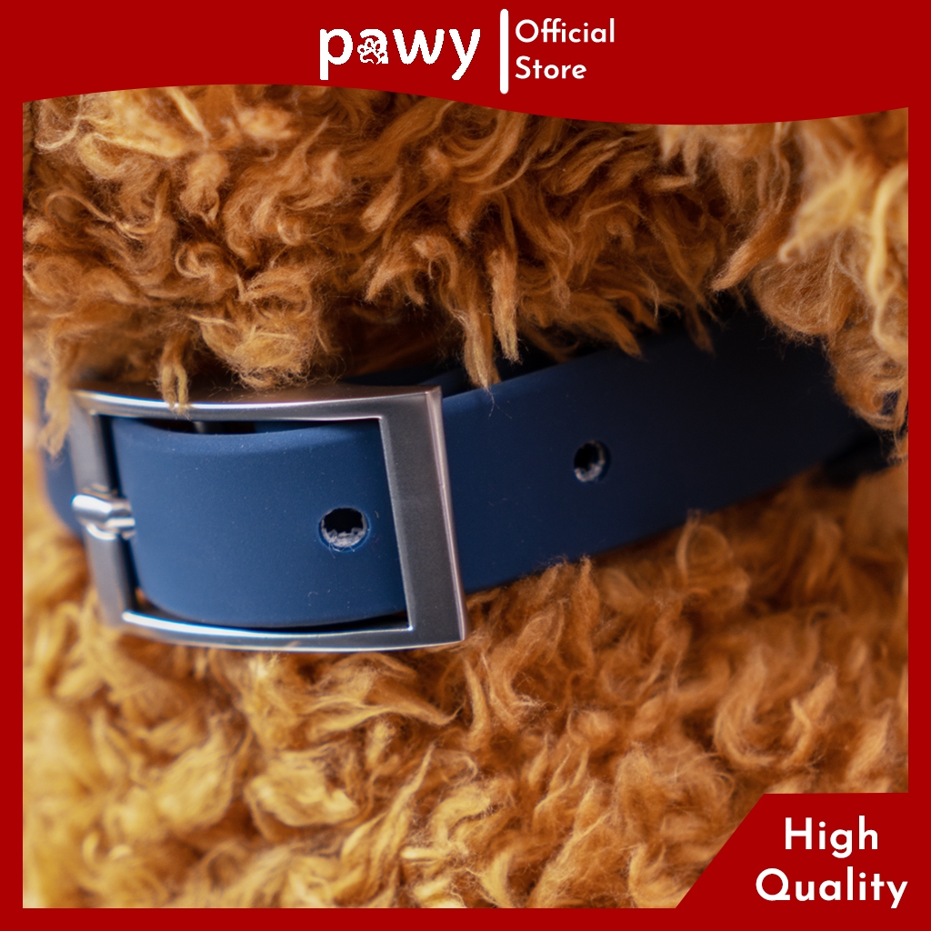 Ảnh Vòng Cổ Cho Chó Pawy - Flexiwear - Màu Xanh Đen - PVC Waterproof Dog Collar 1