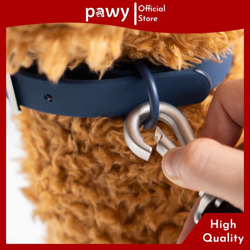 Ảnh Vòng Cổ Cho Chó Pawy - Flexiwear - Màu Xanh Đen - PVC Waterproof Dog Collar 3