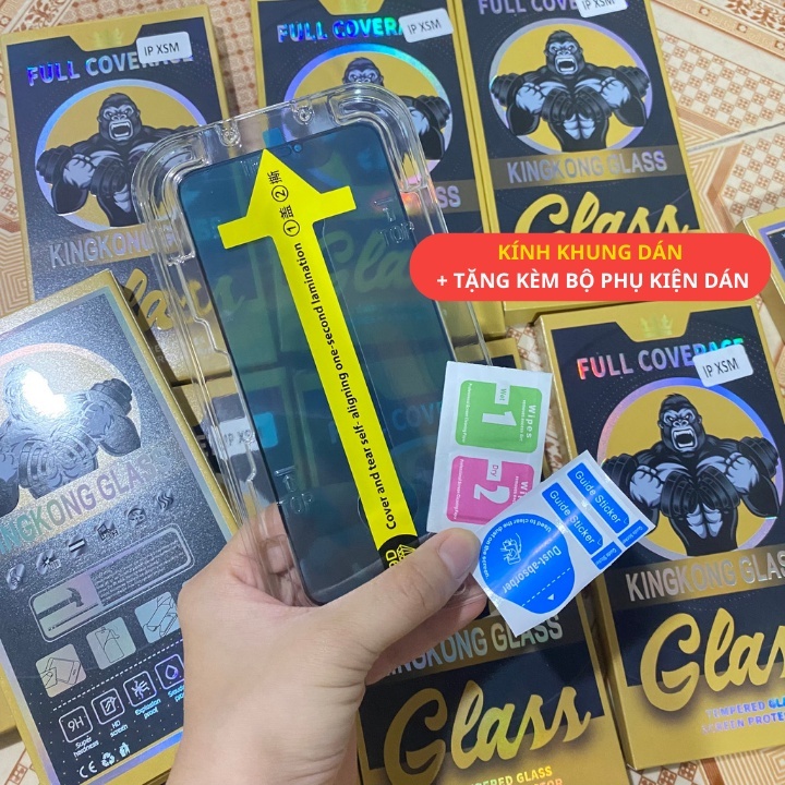 Kính cường lực Baiko KINGKONG chống nhìn trộm có khung tự dán cho ip 6p/7P/8P/X/Xsmax/11/11promax/...13promax