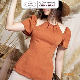 Áo Yếm Dây Buộc Tay Bồng Ôm Eo Phong Cách Nữ Thời Trang P2HNEW AT05