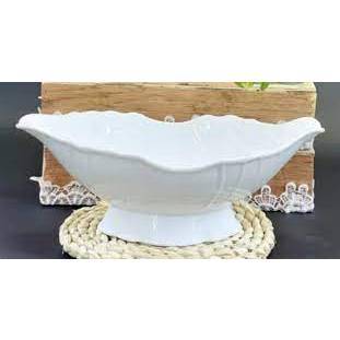 Bát thuyền đựng gà cúng nguyên con, hoa quả nhựa pcc trắng dày cao cấp