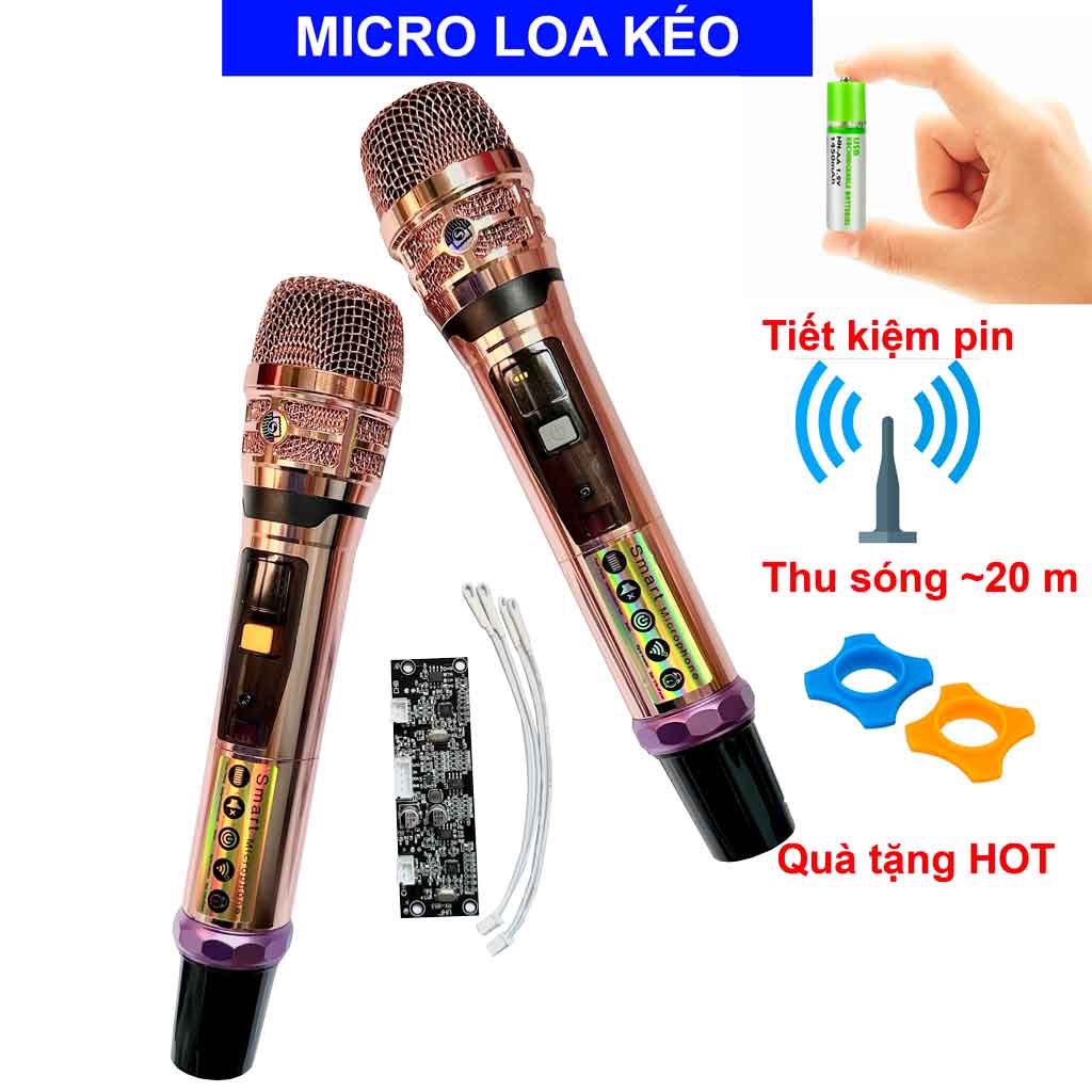 Micro loa kéo X21 màu hồng phấn sang trọng, micro loa kéo chống hú ...
