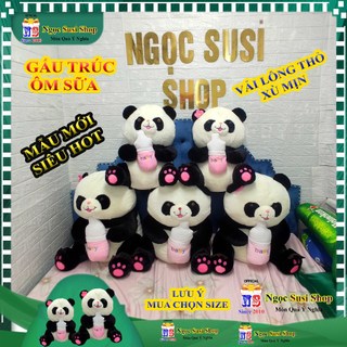 GẤU BÔNG GẤU TRÚC ÔM BÌNH SỮA MẪU MỚI SIÊU CƯNG LÔNG THỎ - thú bông đồ chơi doll toy HÀNG ĐỘC NGỌC SUSI