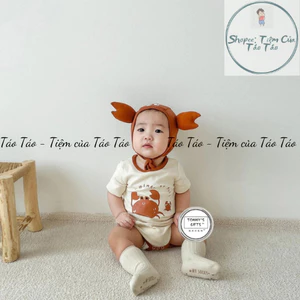Set bộ bodysuit cover Cua kèm mũ TẶNG KÈM TẤT cho em bé Hàn Quốc 5-13kg dễ thương cute Cho Bé