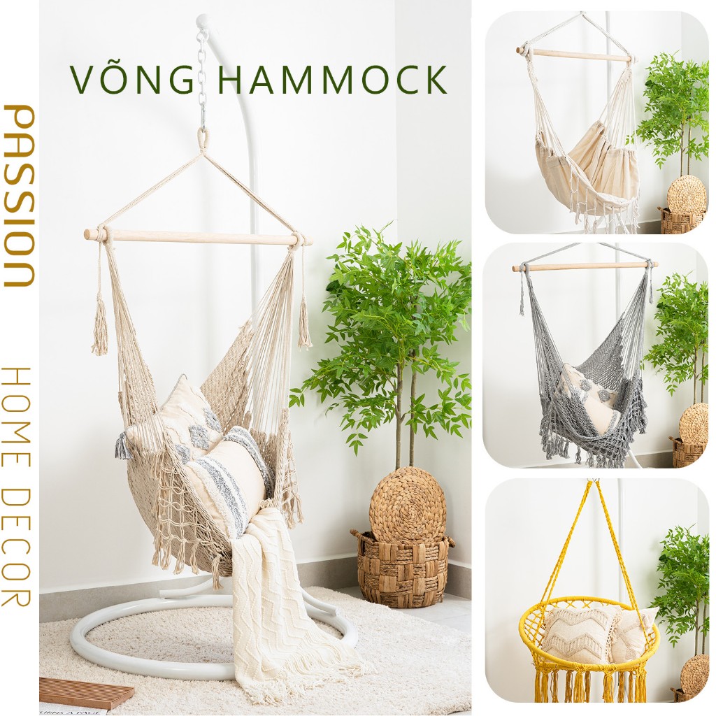 Võng Ghế Tròn Vintage phong cách Nordic chưa gồm thanh treo sắt