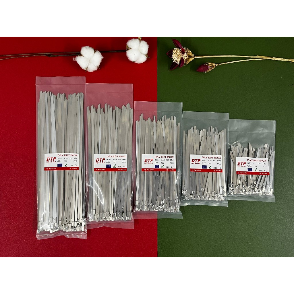 Dây rút INOX 304 Diệp Tấn Phát : Nhiều kích cỡ từ 10cm đến 50cm (Túi ...