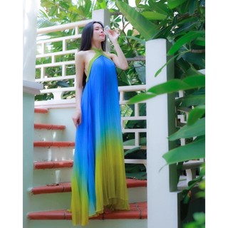[Hàng loại 1, cao cấp] Maxi yếm nẹp ombre (du lịch biển, Hè siêu hot)