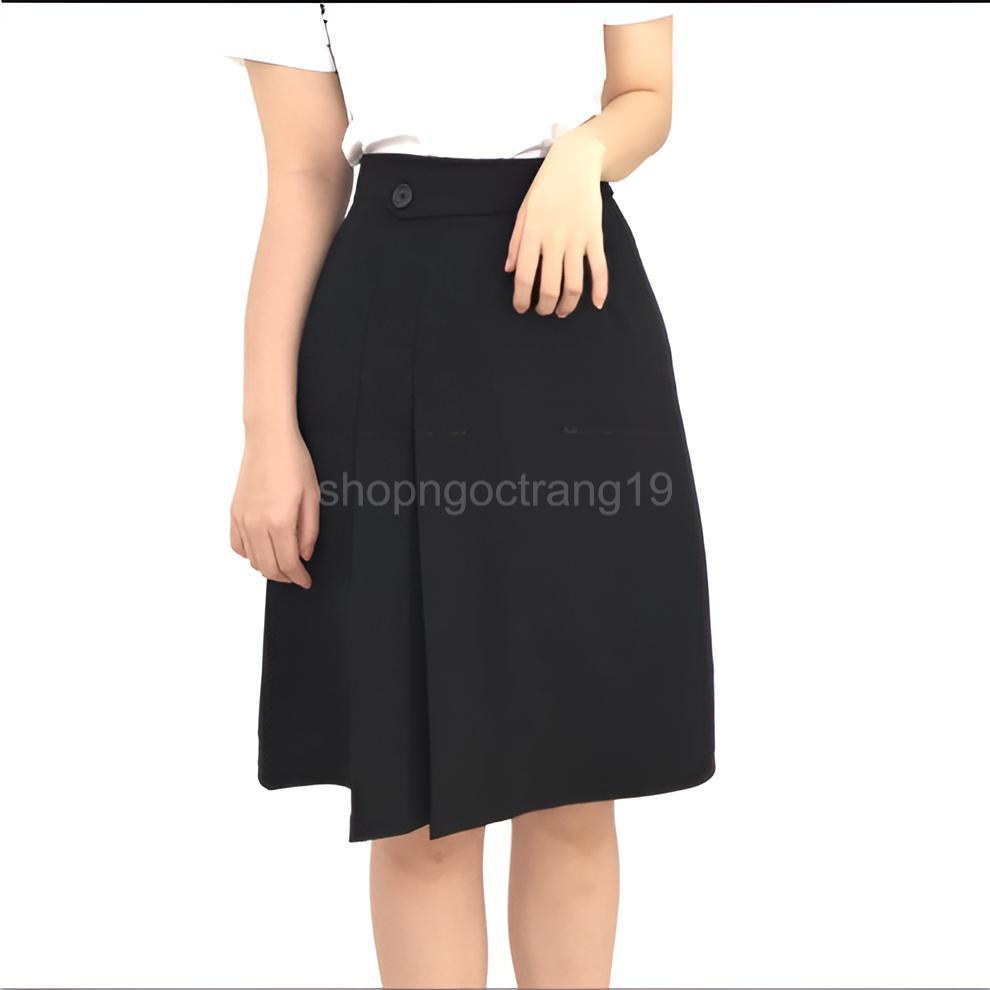 Chân Váy Công Sở Chữ A Phối Ly Lệch Cho Các Nàng_Chất Liệu Vitex_Chiều Dài 55-60cm_CV94