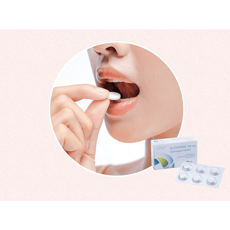 viên ngậm trắng da glutathione 100mg Viên Ngậm Glutathione 100mg - Hỗ Trợ Trắng Da Vỉ 6 Viên main image 0