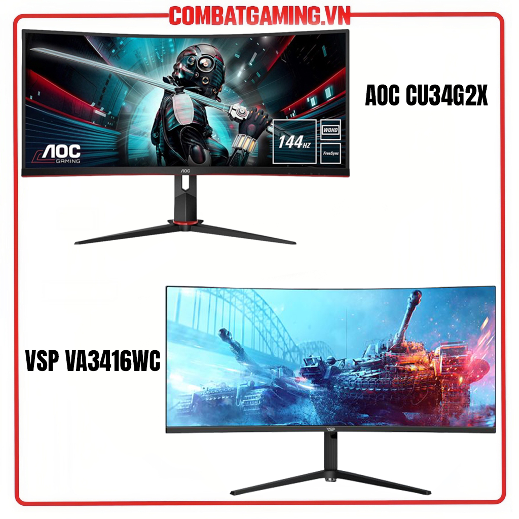 Màn Hình Cong AOC CU34G2X (34"/ WQHD/144Hz/1ms) - VSP VA3416WC 34 ...
