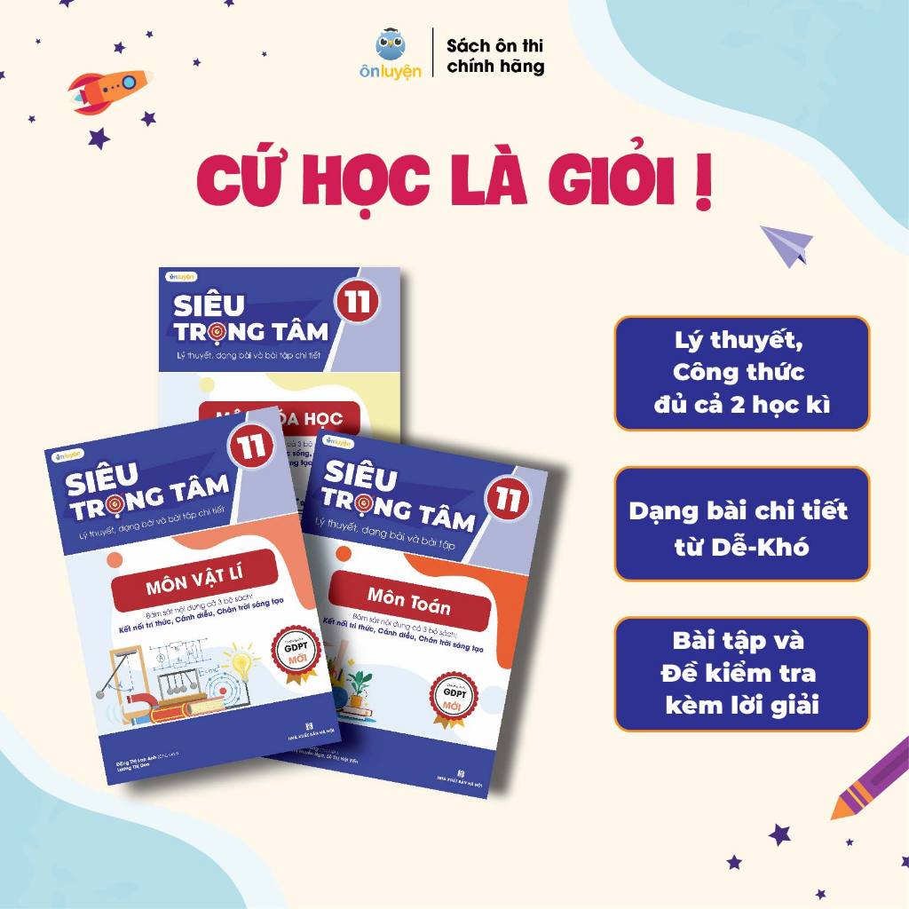 Ảnh Combo 3 Sách Siêu trọng tâm lớp 11 bất kỳ đủ môn Toán, Lí, Hoá, Sinh, Anh, Văn, Sử, Địa, KTPL 1