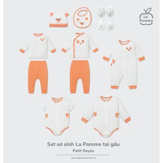 La pomme SS2024 Set sơ sinh La pomme tai gấu - Cam