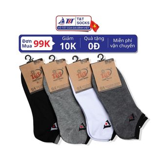 Tất nam cổ ngắn TRINH CHUNG logo viền cổ T&T Socks - NAM204