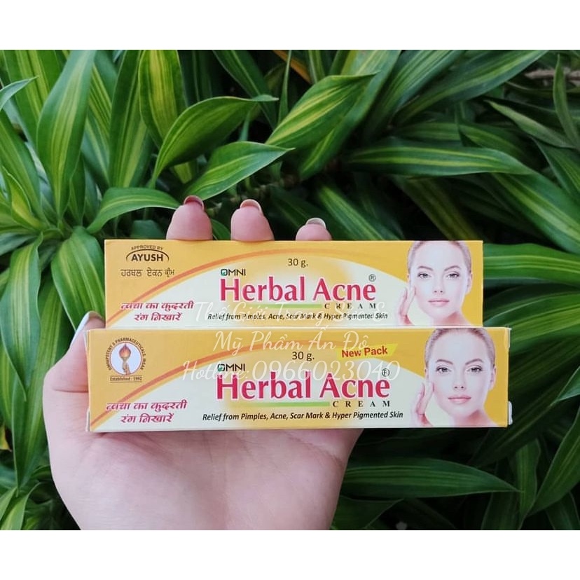 Crème Acné Omni Herbal Ayush - Pour Peau Normale - 15g - À Base D'aloe Vera - Neuf Sous étui