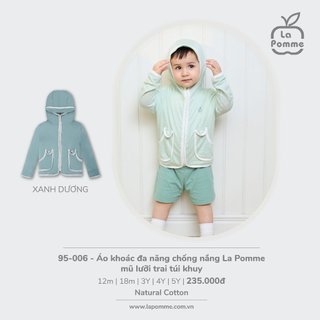 La pomme SS2024 áo khoác đa năng chống nắng la pomme mũ lưỡi trai khuy túi
