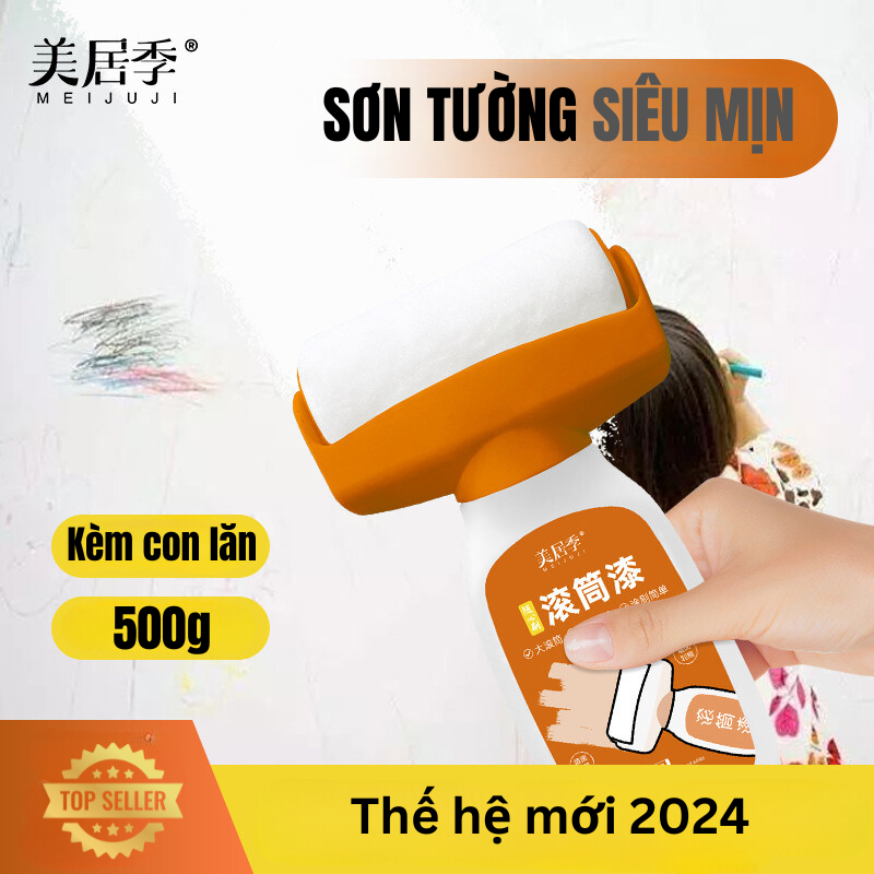 Sơn Tường Kèm Con Lăn DIY Sơn Trang Trí Tường Thông Minh Nhiều Màu Trắng - Hình ảnh thực tế