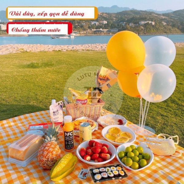 Thảm Dã Ngoại Picnic Hoạ Tiết, Thích Hợp Đi Du Lịch, Đi Phượt Chụp Ảnh, Bạt Trải Cắm Trại Gấp Gọn anhi ntt95