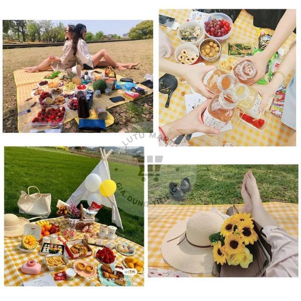 Thảm Dã Ngoại Picnic Hoạ Tiết, Thích Hợp Đi Du Lịch, Đi Phượt Chụp Ảnh, Bạt Trải Cắm Trại Gấp Gọn anhi ntt95