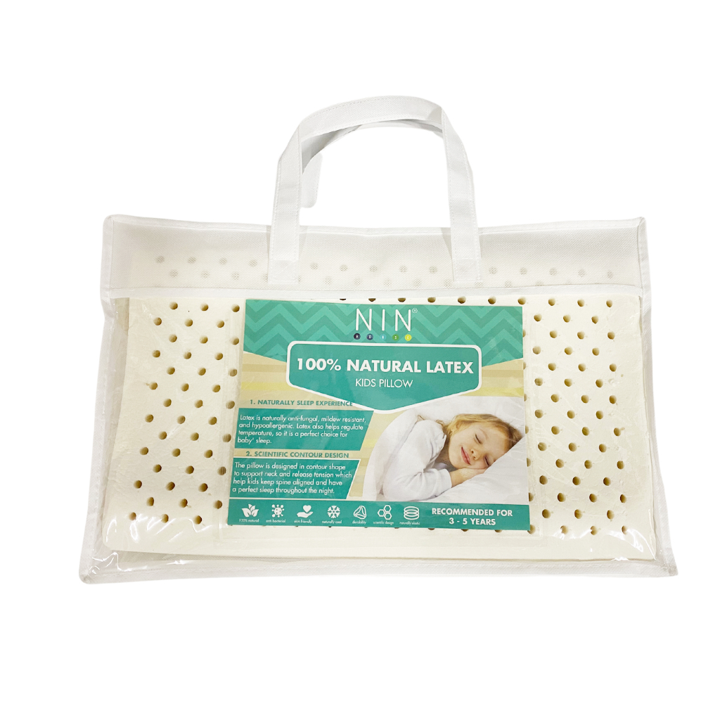 Ảnh Gối cao su thiên nhiên lượn sóng NIN House thích hợp cho trẻ em, em bé 44*27*6cm 1