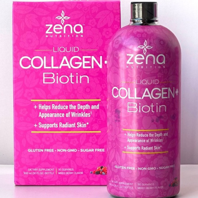 (Chuẩn Mỹ BAY AIR )COLLAGEN DẠNG NƯỚC ZENA NUTRITION LIQUID COLLAGEN + BIOTIN 900ml Shopee