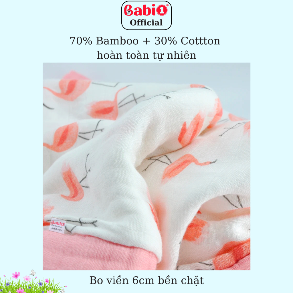 Chăn Sợi Tre Babi1 Cấu Tạo 4 Lớp Kháng Khuẩn Đa Năng Cho Bé