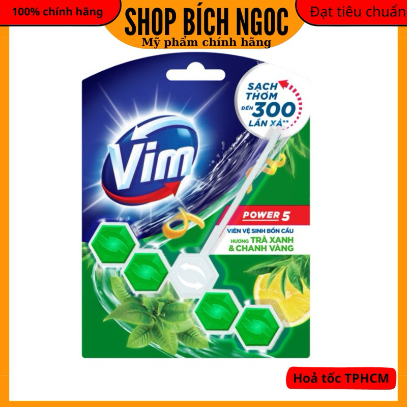 Viên Treo Bồn Cầu VIM POWER 5 sạch khuẩn thơm mát 55g/viên