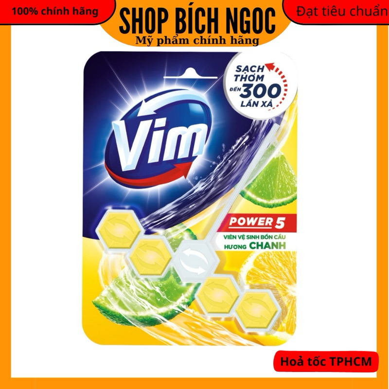Viên Treo Bồn Cầu VIM POWER 5 sạch khuẩn thơm mát 55g/viên