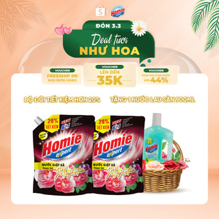 (Combo 2 món) 2 Túi Nước Giặt Xả HOMIE EXPERT 3,9kg