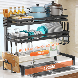 BMZAR Giá để bát đĩa thoát nước Kệ đựng bát đĩa Trên Bồn Rửa Bát Cao Cấp Đa Năng Tầng Kệ Để Chén Đĩa Trên Bồn Rửa Bát