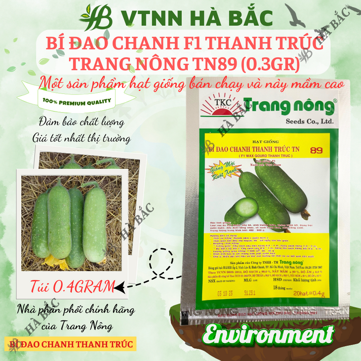 Bí Đao Chanh F1 Thanh Trúc TN88 - TN89 (0.3gr), hạt giống nảy mầm tốt, năng suất cao, trông quanh năm - Hạt giống Hà Bắc