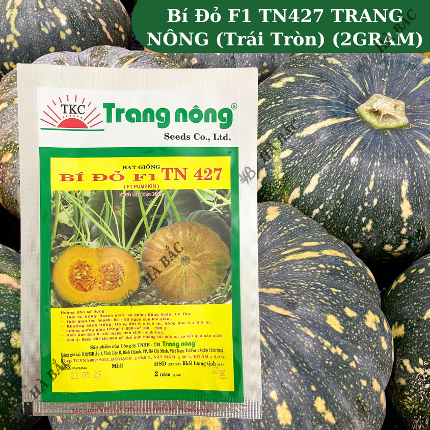 Bí Đỏ F1 TN427 (Trái Tròn) (2gram), hạt giống nảy mầm tốt, năng suất cao, trông quanh năm - Hạt giống Hà Bắc