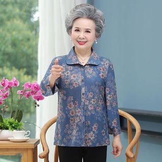 Áo sơ mi rộng mùa xuân hè cho phụ nữ lớn tuổi, áo cardigan cho phụ nữ 70 và 60 tuổi, quần áo cho bà già