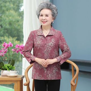 Áo sơ mi rộng mùa xuân hè cho phụ nữ lớn tuổi, áo cardigan cho phụ nữ 70 và 60 tuổi, quần áo cho bà già