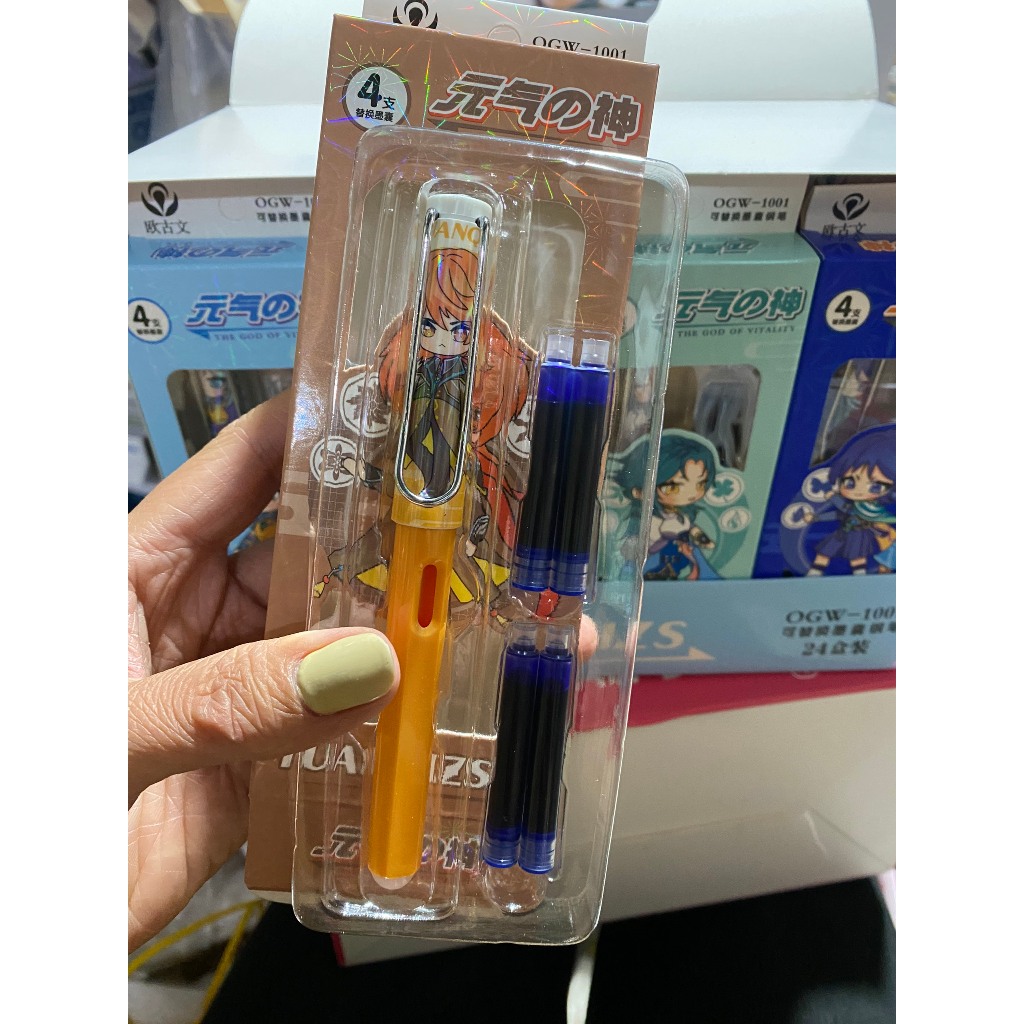 Set Bút Máy Xóa Được ( Tặng Kèm 4 Ống Mực ) Hình Phi Hành Gia, Gấu Dâu,Anime Dễ Thương, Bút Mực Xóa Được Siêu Hot
