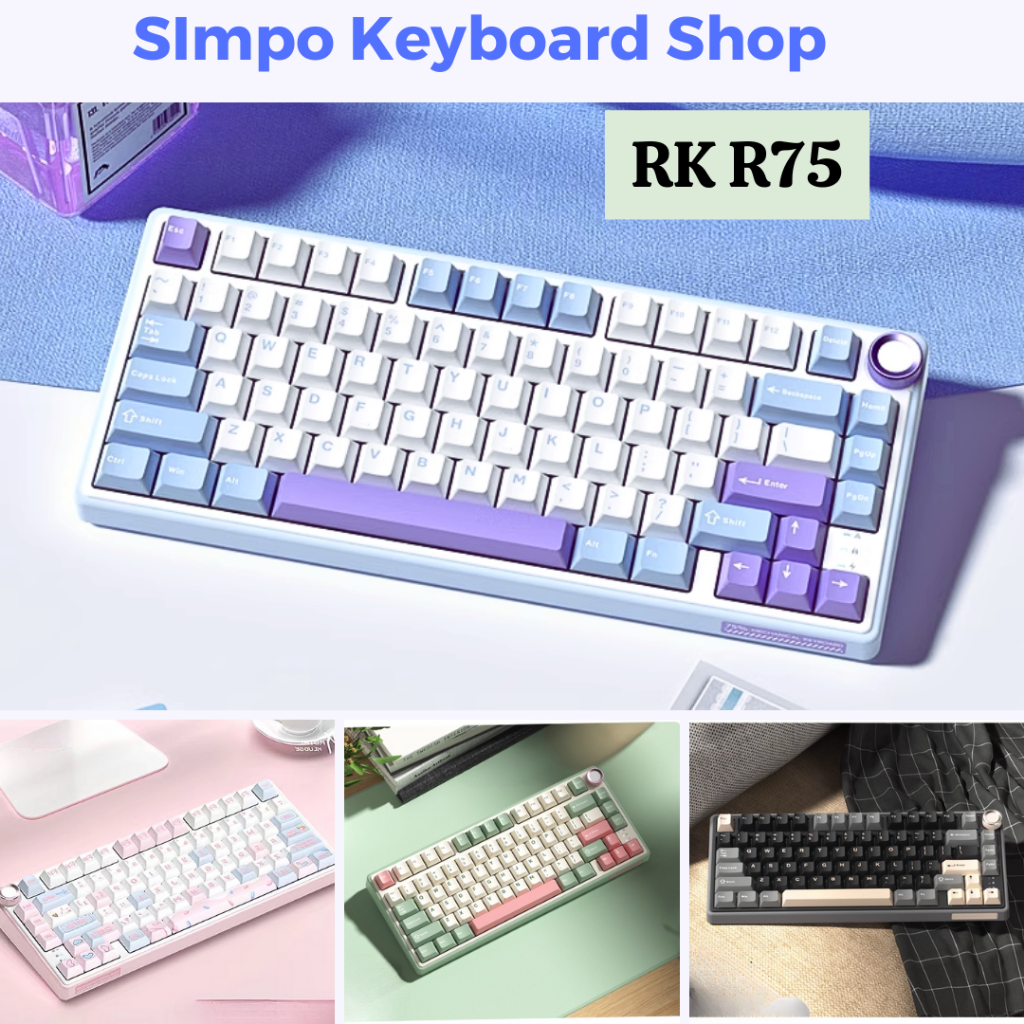 [Sẵn-BH6T] Bàn phím cơ RK R75 3 Mode Led RGB có hỗ trợ Hotswap | Shopee ...