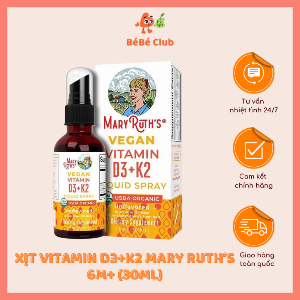 Xịt Vitamin D3+K2 Mary Ruth’s 6M+ (30ml) Shopee Việt Nam