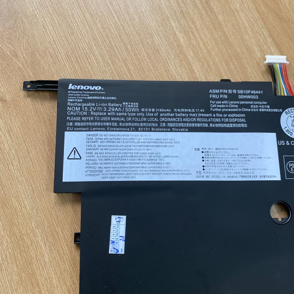 PIN LENOVO X1 CARBON GEN 2 3 (CORE I THẾ HỆ 4,5) (ZIN) - 4 CELL ThinkPad X1 Carbon Gen 2, ThinkPad X1 Carbon Gen 3 20A7