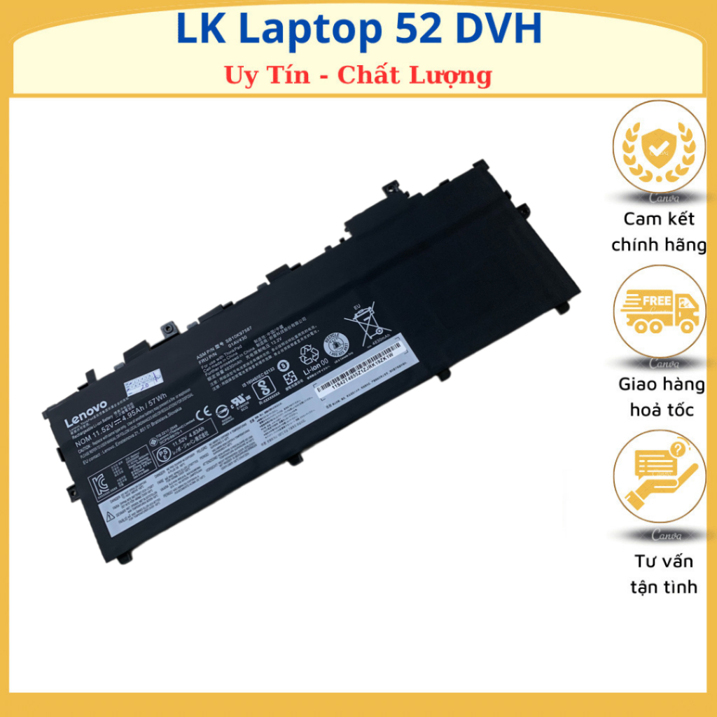 PIN LENOVO X1 CARBON GEN 5 6 CORE I THẾ HỆ 6 7 8 ZIN Lenovo ThinkPad X1 Carbon Gen 5th 2017, X1 Carbon Gen 6th 2018