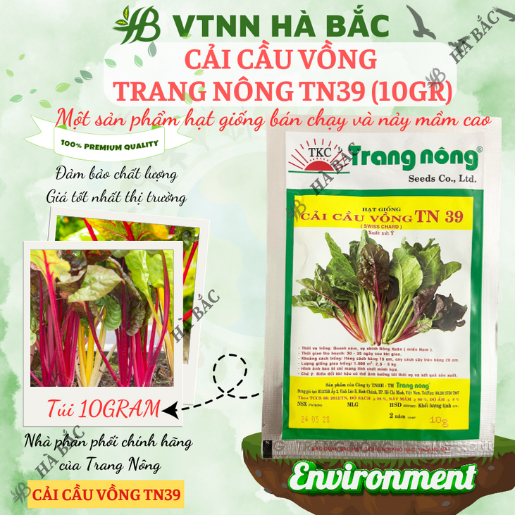 Cải Cầu Vồng TN39 (10gr) Trang Nông, hạt giống nảy mầm tốt, năng suất cao, trông quanh năm - Hạt giống Hà Bắc