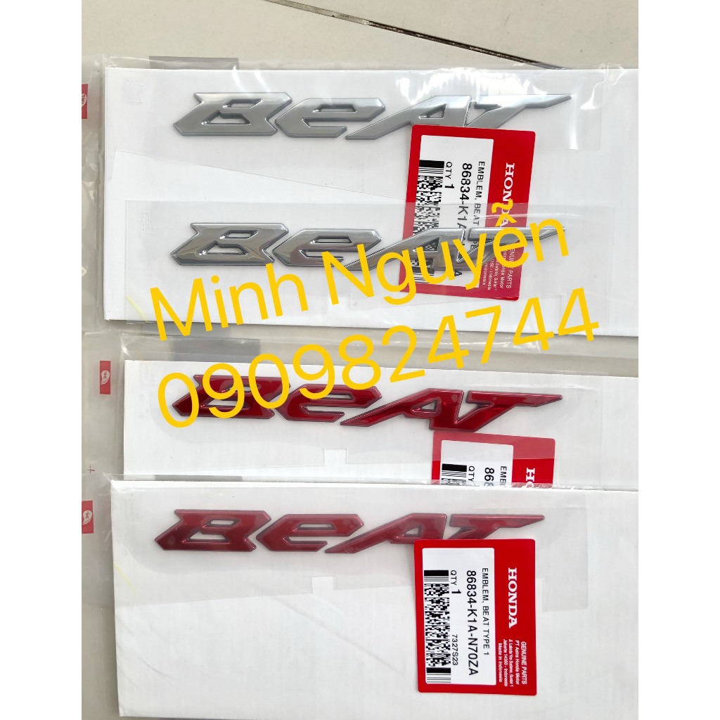 Tem chữ nổi BEAT chính hãng honda indonesia | Shopee Việt Nam