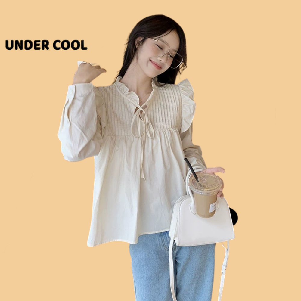 Áo Sơ Mi Babydoll Bèo Nhún UNDERCOOL Cổ Tay Bom 3 Màu ASM31