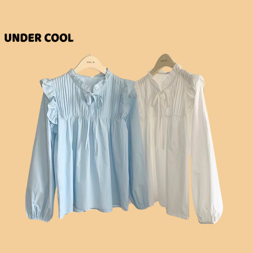 Áo Sơ Mi Babydoll Bèo Nhún UNDERCOOL Cổ Tay Bom 3 Màu ASM31