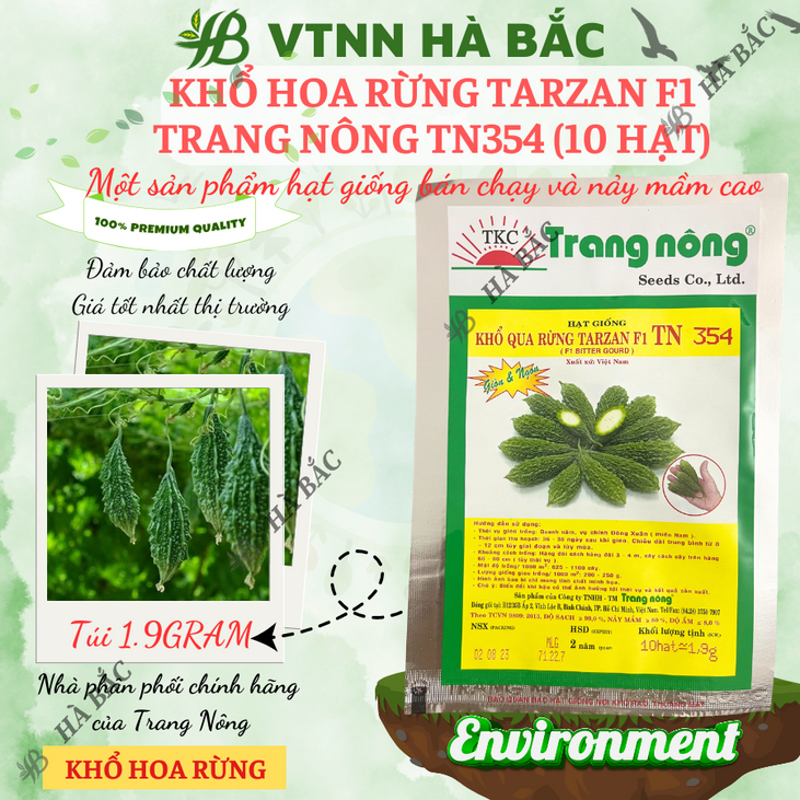 Khổ Hoa Rừng Tarzan F1 TRANG NÔNG TN354 (10 hạt), Hạt Giống Nảy Mầm Tốt, Năng Suất Cao Trông Quanh Năm, Hạt Giống Hà Bắc