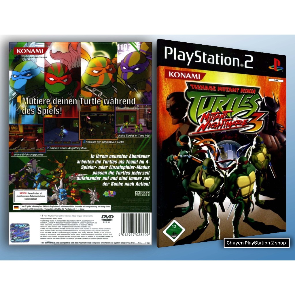 Đĩa game PS2, Teenage Mutant Ninja Turtles 3: Mutant Nightmare (đánh ...