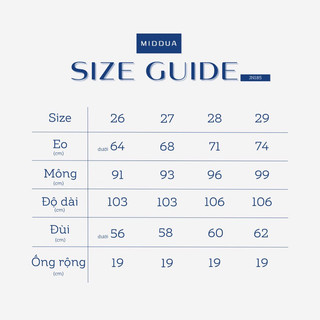 MIDDUA - JN185 Suông jean xẻ lai