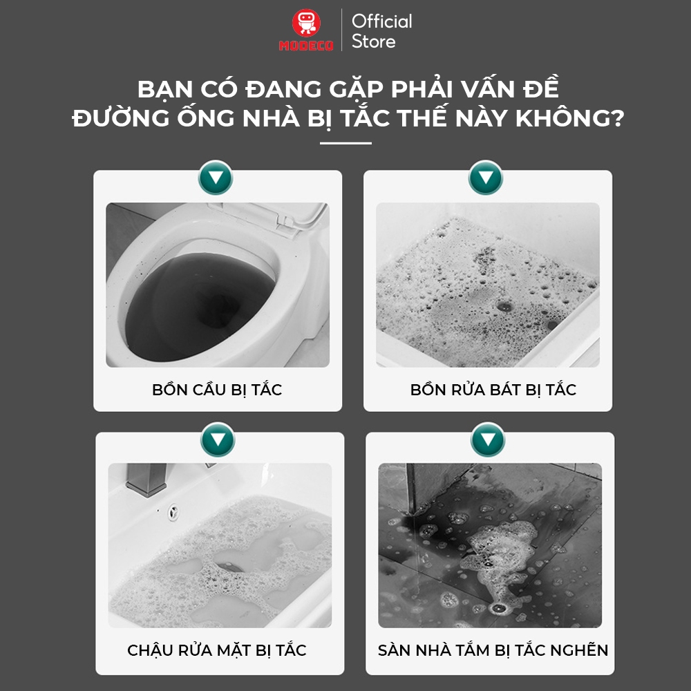 Súng Thông Bồn Cầu Bơm Hơi Tự Động Modeco, Thông Tắc Chậu Rửa Bát, Bồn Tắm - Khí Nén Agt Cực Mạnh 8kg, Thép Không Gỉ 304